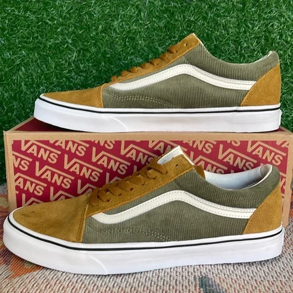 HOT Vans Old Skool Mini Cord Green Corduroy Vans Vans Men's